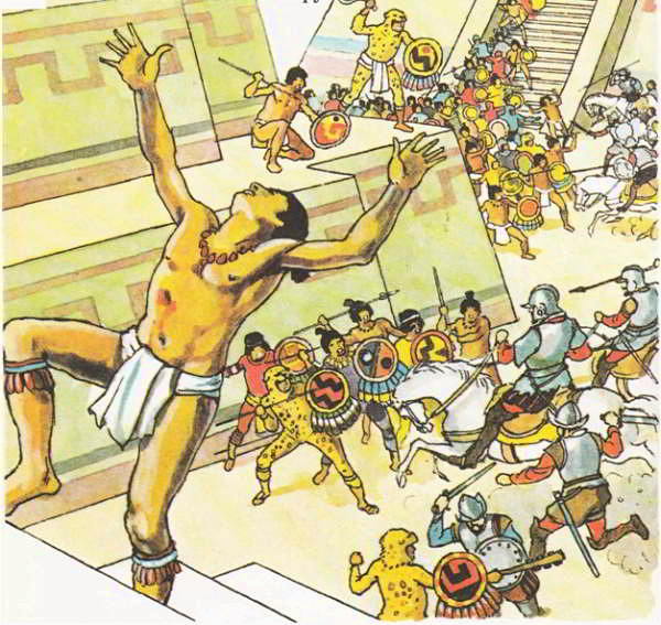 Испанские завоеватели напали на столицу государства ацтеков Теночтитлан